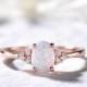 Rose Gold Cluster Opal Ring 14k Sterling Silver Women Engagement Ring Wedding Band October Birthstone Ring for Women Statement Anniversary
