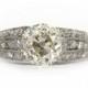 Circa 1920s Art Deco Platinum GIA CERTIFIED 1.27 Old Mine Brilliant Cut & .20cttw Antique Single Cut Diamonds Engagement Ring - VEG#928