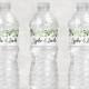 Wedding Water Bottle Labels Greenery Leaf Wedding, Bridal Shower Water Bottle Labels, Wedding Shower Waterproof Bottle Wraps - Set of 10