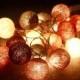 Earth tone colour cotton ball string lights for Patio,Wedding,Party and Decoration (20 bulbs), fairy lights
