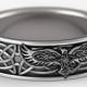 Sterling Silver Celtic Raven Ring, Raven Wedding Band, Mens Wedding Band, Irish Wedding, Raven Jewelry, Celtic Knot Ring, Custom Size 1161