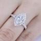 925 Sterling Silver Marquise Cut Halo Framed CZ Engagement Ring Wedding Band Bridal Ring For Women Size 3-15 ML2487A
