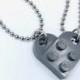 Brick Heart Necklaces -FREE USA SHIPPING! Gray Two necklaces included