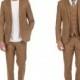 Porto Filo 2-piece & 3-piece men's camel brown slim fit suit