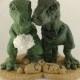 T-Rex Dinosaur Wedding Cake Topper - Realistic Bride and Groom T-Rex
