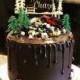 Custom The Great Outdoors and Jeep Name and Birthday Natural Wood Cake Topper