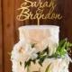 Personalized cake topper, custom names cake topper, wedding cake topper, rustic wooden cake topper