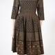 Women Midi Dress, Brown Dress, Secretary Dress, 1950's Dress, Linen Dress, Vintage Style Dress, Office Dress, Retro Dress, Minimalist,Modest