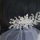 Pearl Crystal Bridal Hair Comb, Wedding Hair Piece, White Pearl Crystal Headpiece, Bridal Pearl Hair Jewelry, Crystal Pearl Bridal Hairpiece