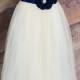 Rose Gold Flower Girl Dress, Ivory Floor Length Wedding Gown, Princess Ball Gown