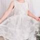 Rustic White Flower Girl Dress, White Lace Dress- Baptism / Christening Dress, Country Style Flower Girl Dress