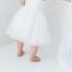 White Tulle Flower Girl Dress, Sequin Wedding Gown, Boho Beach Girls Summer Dresses