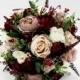 Mauve, Dusty Rose Wine Bridal Bouquet, Wedding Bouquet, Artificial Flower Bouquet, Boho Bouquet, Wedding Flowers, Large Bouquet