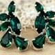 Emerald Earrings, Bridal Earrings, Bridal Emerald Earrings, Bridesmaids Earrings, Gift For Her, Green Earrings, Emerald Green Stud Earrings