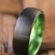 Black Green Tungsten Ring, Wedding Band, Mens Wedding Band, Tungsten Ring, Wedding Ring,Tungsten Wedding Band, Promise Ring, Engagement Ring