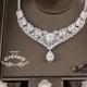 Crystal Bridal Necklace,Earring &Bracelet set-Wedding Accessories-Wedding Jewelery set-silver Bridal Necklace set-Silver Jewellery set Bride
