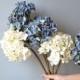 Silk Dried Hydrangeas, Artificial Hydrangeas, Blue Purple Centerpieces, DIY Silk Wedding Bridal Bouquets