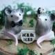 Opossums Cake topper -Possum Wedding cake topper - Clay Opossums - Possum Animal totem - Animal wedding cake topper