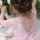 blush pink tulle flower girl dress - wedding baby dress - tutu dress toddler - first birthday dress -pageant dress - lace wedding girl dress