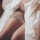 Sale -Wedding Garter and Toss Garter-Crystal Rhinestones with Rose Gold Details - IVORY Wedding Garter Set - Style G90770