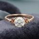 Moissanite engagement ring Rose gold Unique vintage engagement ring Brilliant Diamond ring antique Bridal ring Anniversary ring