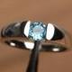 Beautiful Swiss Blue Topaz Ring For Women, White Gold Plated Ring, Solitaire Ring, December Ring, Gift For Her, Propose Ring