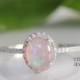 Oval Pink Fire Opal Ring, Sterling silver Elegant Opal Ring, Pink Opal Sterling silver Ring, Wedding Engagement Gift for her, mother