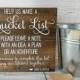 Personalized Wooden Sign ~ Wedding Bucket List Activity~ Sign Only
