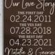 Our Love Story Sign, Special Date Sign, Special Dates Sign, Wedding Date Sign, Wedding Gift, Bridal Shower Gift