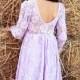 Purple Long Sleeves Flower Gril Dress, Laveder lace Girl Dress ,Baby dresses