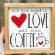 Red/Pink Love and Coffee Wooden Sign 