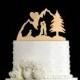 Mountain cake topper,travel cake topper,mountain wedding cake topper,wedding cake topper with dog,wedding cake topper,dog cake topper,733