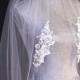 Lace applique edge bridal veil
