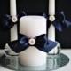 Navy Blue Wedding Candle Set