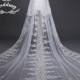 Cathedral Ivory Wedding Veil with Embroidery,Ivory Bridal Veil-Ivory Veil,Chapel Veil,Ivory Wedding Veil with comb, Embroidered Blusher Veil