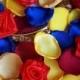 Beauty And The Beast Inspired Burgundy, Yellow, Gold, Royal Blue Rose Petals with Red Roses Disney Wedding Decor Disney Birthday Party Decor