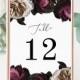 Purple Table Numbers 5x7" INSTANT DOWNLOAD, Printable Wedding Table Numbers, DIY Printable Decorations, Templett, Editable, INSW028