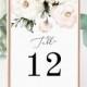 Roses Table Numbers 5x7" INSTANT DOWNLOAD, Printable Wedding Table Numbers, DIY Printable Decorations, Templett, Editable, INSW021
