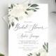 Bridal Shower Invitation Template, Editable Invite Template, Instant Download, Greenery and White Floral, 137V12