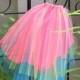 Bright Neon Veil Bachelorette Offbeat Wedding - hot pink red / lime green / blue -Hen Stagette Party rainbow
