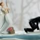 Catch Of The Day Fishing Couple Wedding Cake Topper With Custom Hair Colors