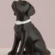 Black Lab Cake Topper - Labrador Dog on Wedding Cake - Small Porcelain Figurine - MW16490