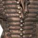 3pcs Steampunk Brown Waistcoat with black Braiding  with self tie brown silk Cravat ,cog tiepin in size 40"42"44"46"
