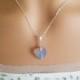Blue Opal Heart Necklace, Swarovski Air Blue Opal Silver Pendant, Pastel Light Blue Crystal Necklace, Wedding Blue Heart Bridal Necklace
