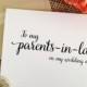 To my Parents-in-law on my wedding day Card for parents in laws gift wedding gifts for Parents of the Groom Gift parents in law wedding card