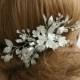 Bridal hair comb Silver Bridal Hair comb Wedding hair comb Flower bridal comb Bridal hair accessories Silver Wedding accessories Silver