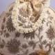 Indian Tradtional Zardosi Work Beaded Potli Bag For Wedding Party Handbags Golden Embroidered Handbag Women's Purse