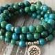 108 Mala Beads Necklac-Chrysocolla Stone Necklace-Healing Balance Meditation Grounding Calming Energy Protection Yoga Necklace Gift