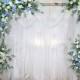 Dusty Blue and White Rose Greenery Wedding Archway Flower, Large Wedding Corner Swag, Wedding Backdrop, Silk Arch Flowers