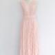Maxi Nude Pink  lace overlay  Bridesmaid Dress Infinity Dress Bridesmaid Dress Prom Dress Convertible Dress Wrap Dress
